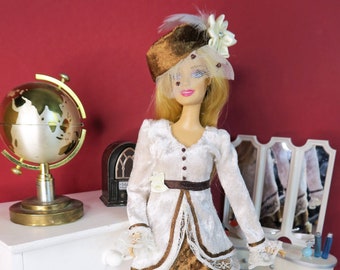 Elegant Lady 2 - Brown and Ecru Victorian Set for Barbie Dolls