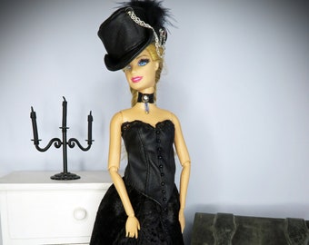 Comtesse Gothique - Ensemble gothique noir pour poupées Barbie