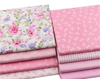 thumbnail image 2 of 100 X 4" Pink Cotton Floral Fabric Squares – Quilting Scraps Bundle / Charm Pack For DIY Crafts 2 of 6