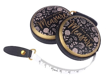 Cinta métrica de estilo vintage, cinta métrica retráctil de 1,5 m, costura elegante, regalo inusual, regalos para quilters, regalos de costura