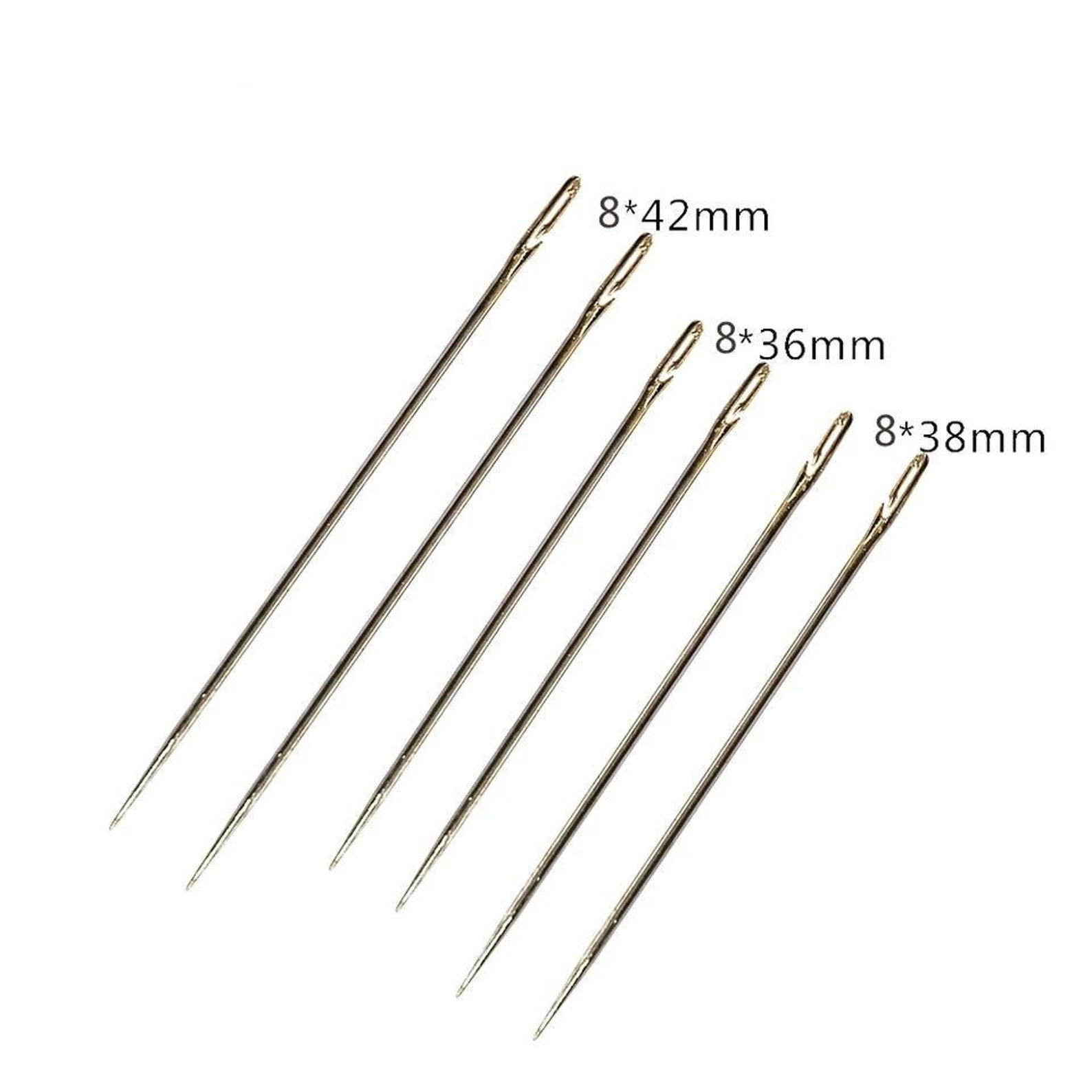 24 Self Threading Needles With Antique Vintage Case, Hand Sewing ...