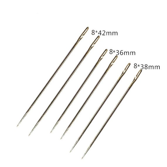 Self Threading Needles for Hand Sewing - Easy Thread Needles, Quilt Needles  for Hand Sewing with Wood Needle Storage Case 
