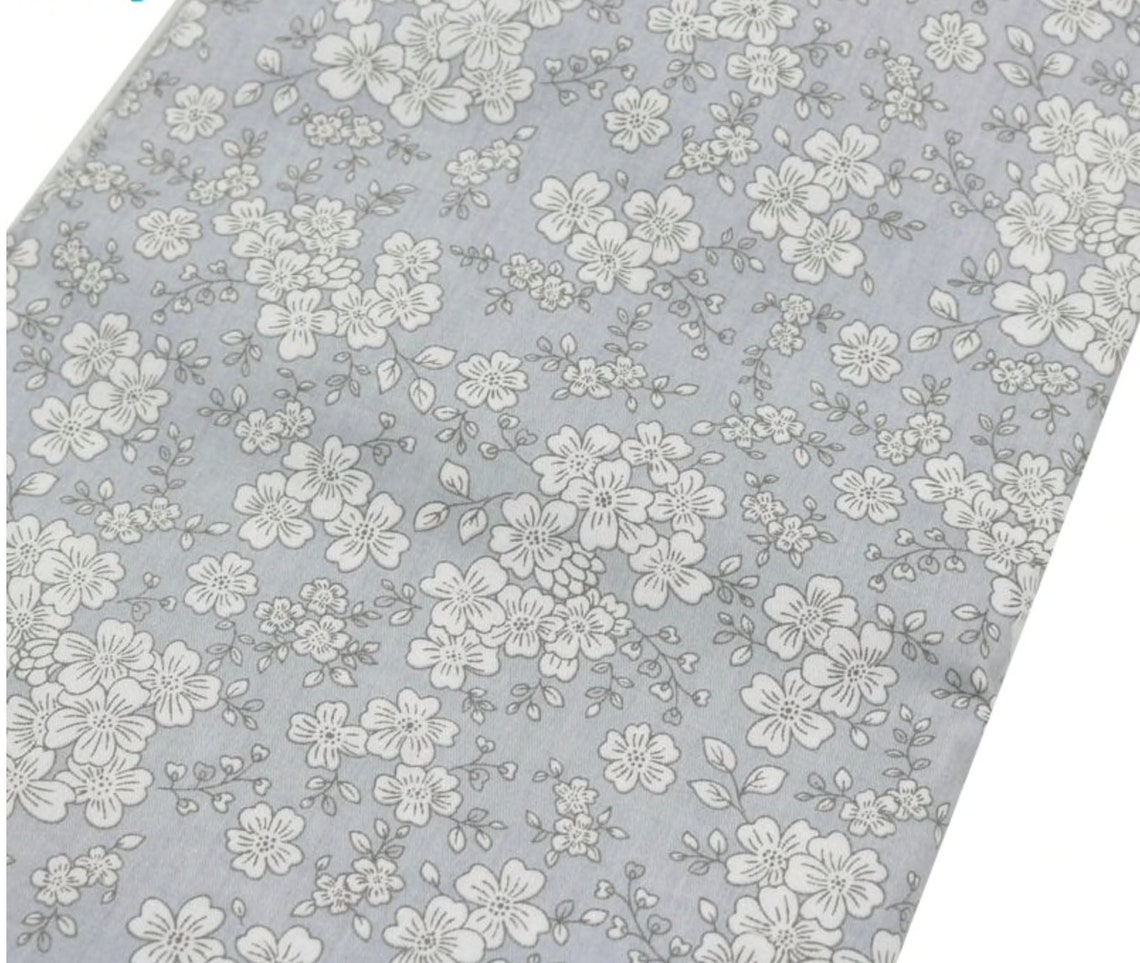 Grey Fabric by the Yard Cotton Twill Fabric Grey Cotton Etsy