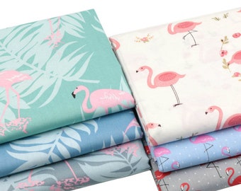 Tessuti di cotone Flamingo, quilting tessuto, animale stampa tessuto, cuscino rosa fenicottero, fenicottero, fenicottero home decor, tessuto cotone