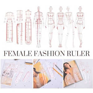 Modetekenliniaal, Manequinliniaal, Designerliniaal, Liniaal voor het maken van patronen, Liniaal voor kleermakers, Modeontwerpliniaal, Patroonliniaal, Schaalliniaal