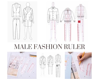 Righello per disegno di moda, righello per manichini, righello per designer, righello per modellismo, righello per sarto, righello per design di moda, righello per modelli, illustrazione