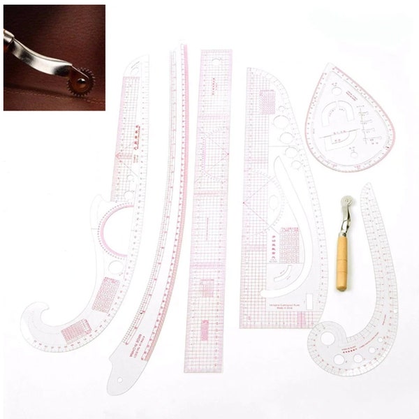 7pcs/set French curve ruler, Pattern Making Ruler, Tailor ruler, Measuring kit, Sewing pattern making kit, Dressmaking Pattern ruler