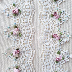 Garniture en dentelle minable, garnitures en dentelle de coton, dentelle décorative, dentelle shabby chic, dentelle vintage, bordure en dentelle, garniture en dentelle de mariage, mariage de perles de dentelle