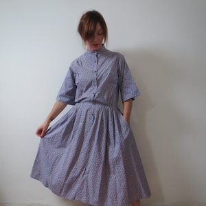 Vintage 1970s Laura Ashley prairie style pleated dress made in Carno Wales RARE size 38 10 M