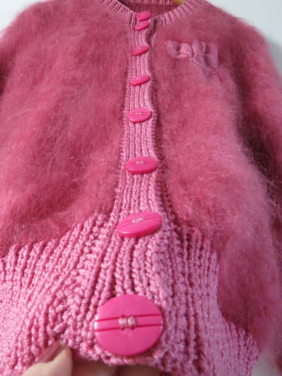 Vintage 1970s mohair cardigan fluffy shaggy fuzzy… - image 6