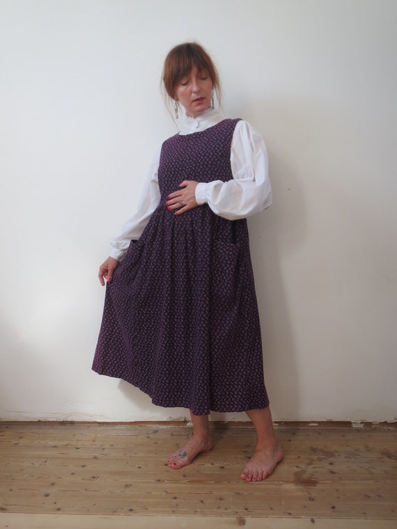 Vintage 1970s 1980s Laura Ashley Corduroy Pinafore Utility Style