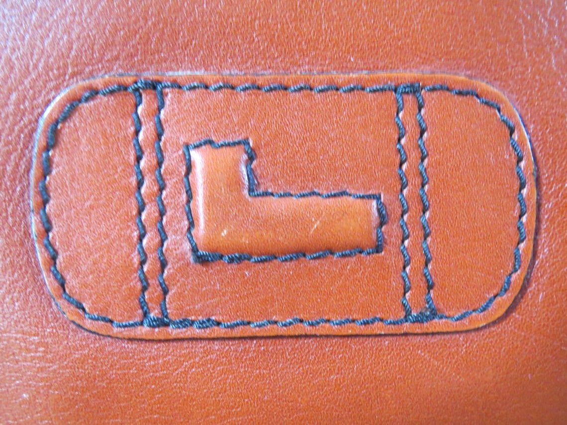 Vintage 1970s Lancel 100% leather document wallet  / clutch bag unisex Chestnut Leather, foto 4 di 5