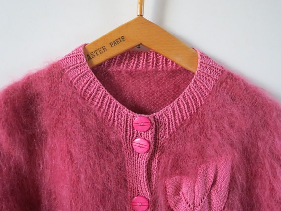 Vintage 1970s mohair cardigan fluffy shaggy fuzzy… - image 4