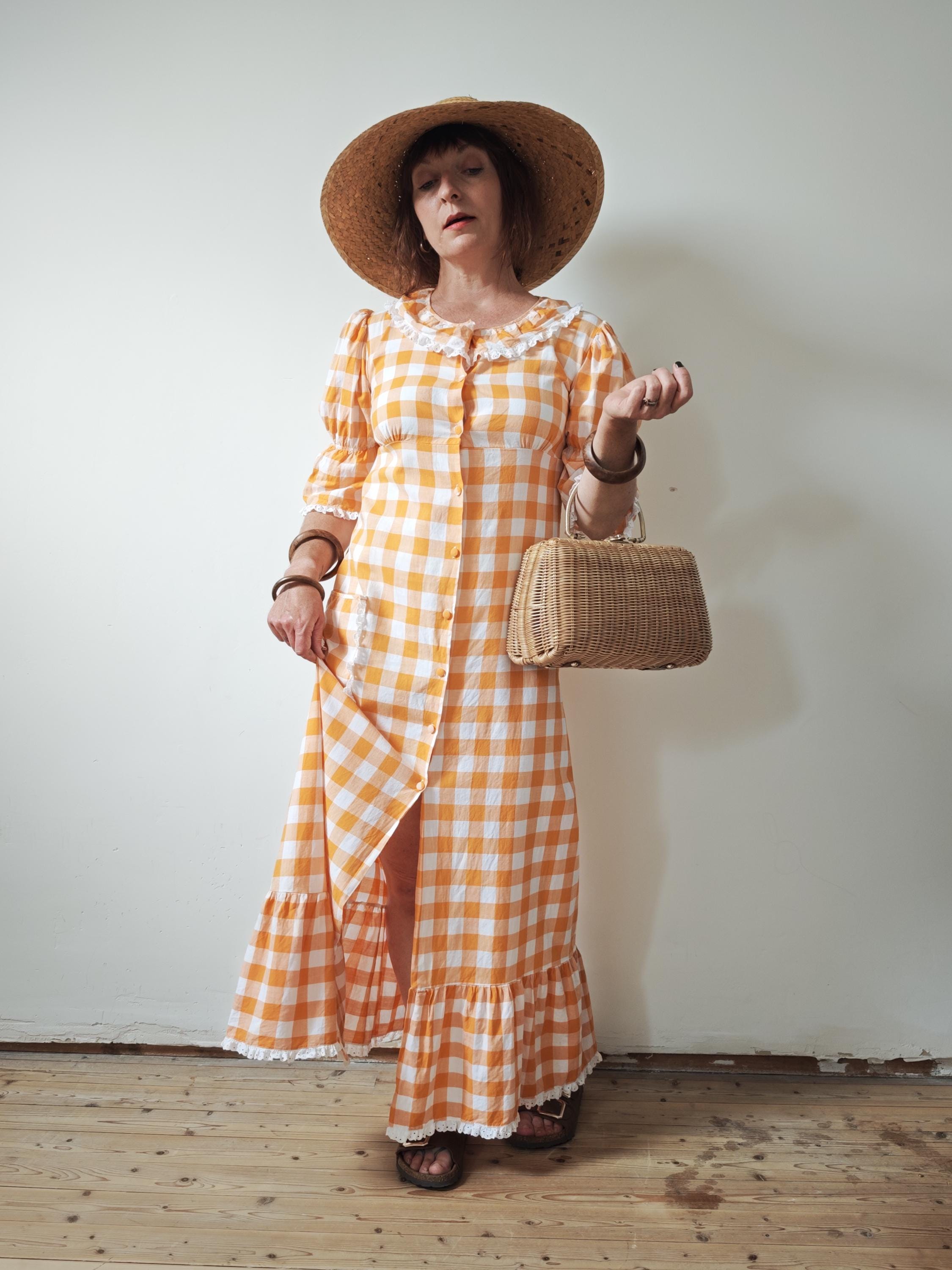 French Gingham Maxi Dress - Etsy