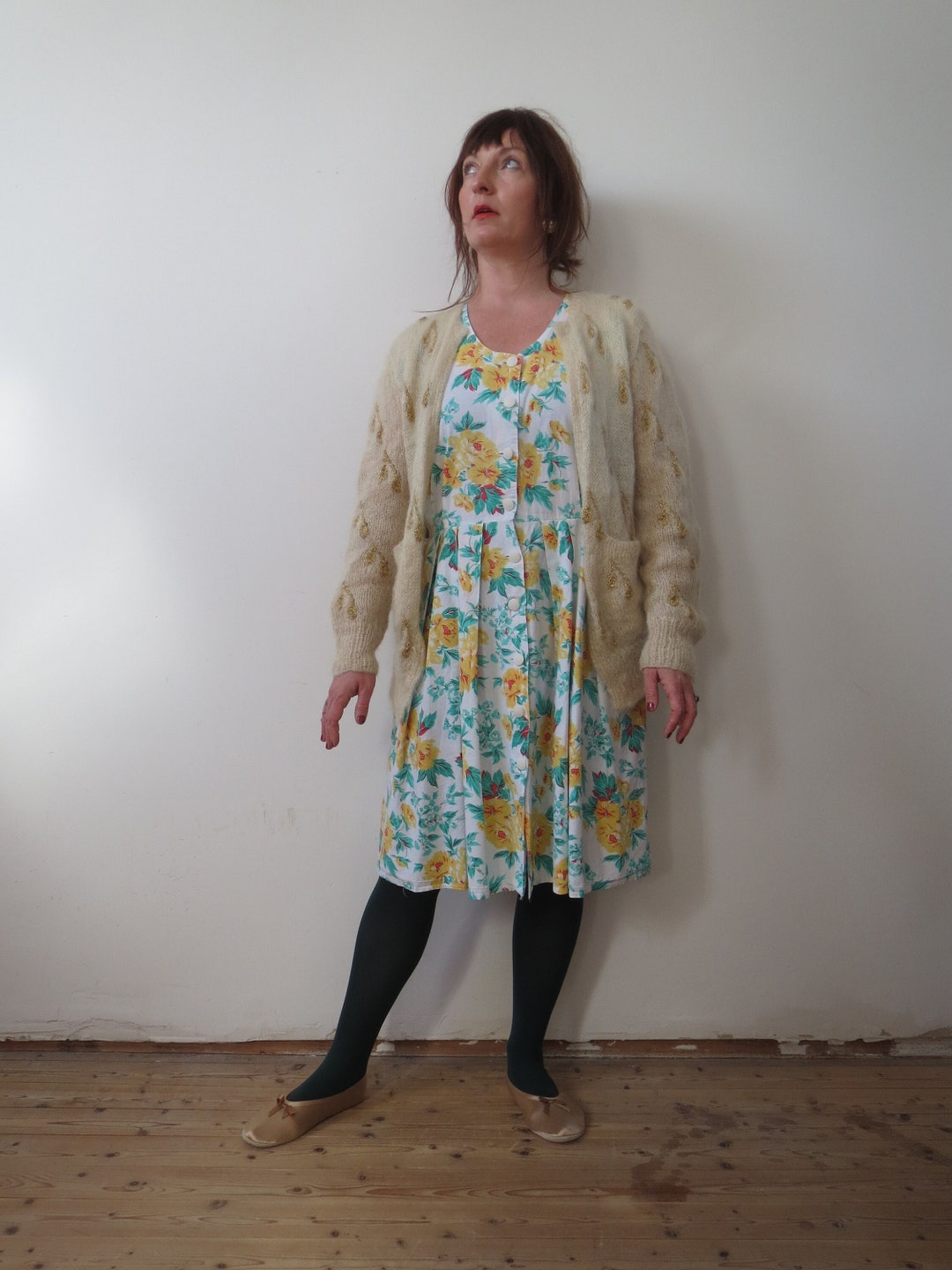 ドスペ 美品 vintage 50s 60s mohair cardigan 60s mohair cardigan - Gem