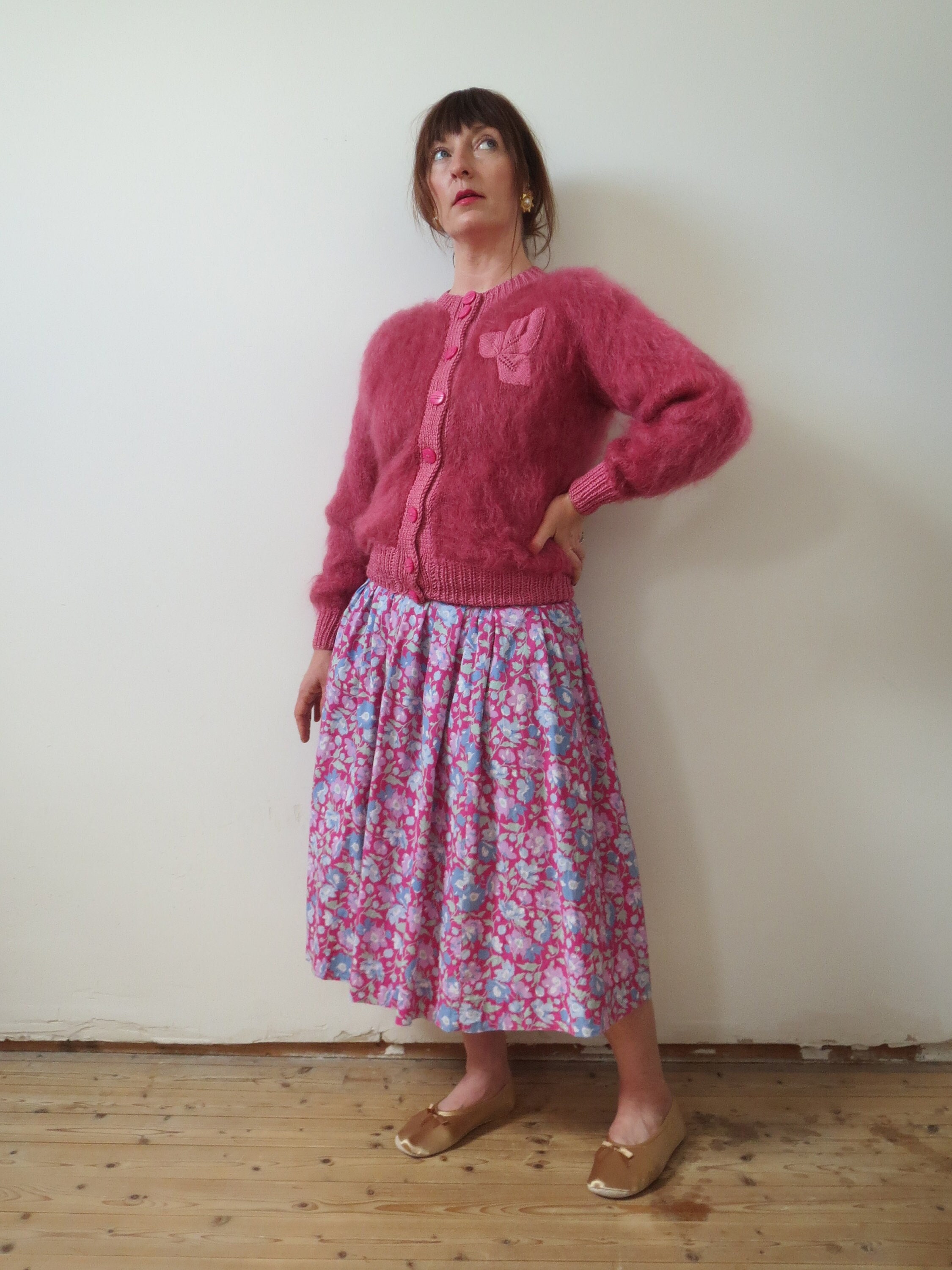 Vintage 1970s Mohair Cardigan Fluffy Shaggy Fuzzy Hand Vintage 1970s Mohair Cardigan Fluffy Shaggy Fuzzy Hand