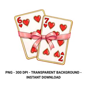 Playing Cards Valentine PNG, Preppy Coquette Shirt Design (Digital Download)