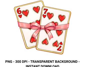 Naipes de San Valentín PNG, diseño de camiseta preppy y coqueta (descarga digital)