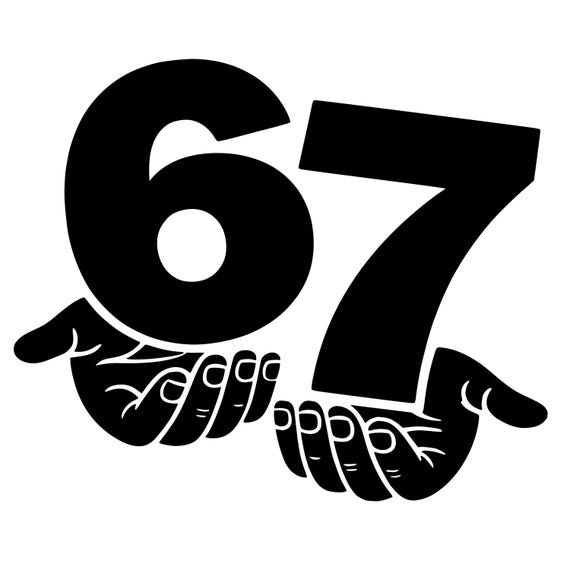 67 Meme SVG PNG Cut File, Cricut Silhouette Design (Digital Download)