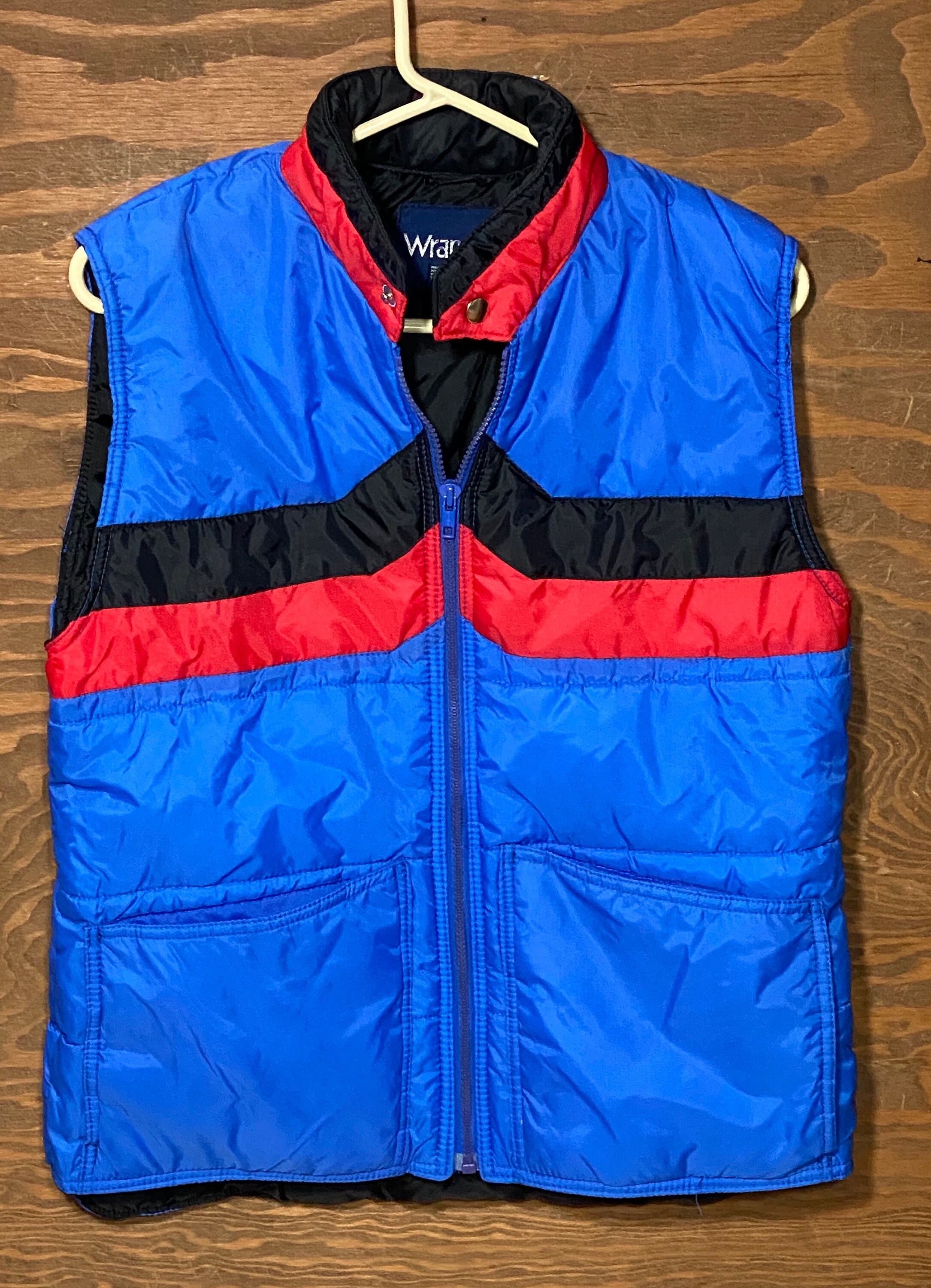 Vintage 80s Wrangler Blue Vest Sports 