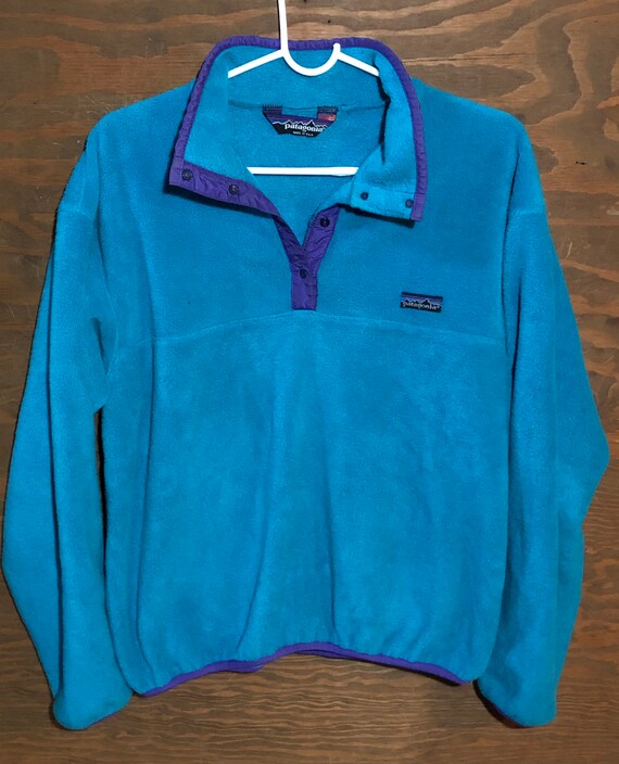 Vintage Patagonia Snap T Pullover Aqua Fleece 1980