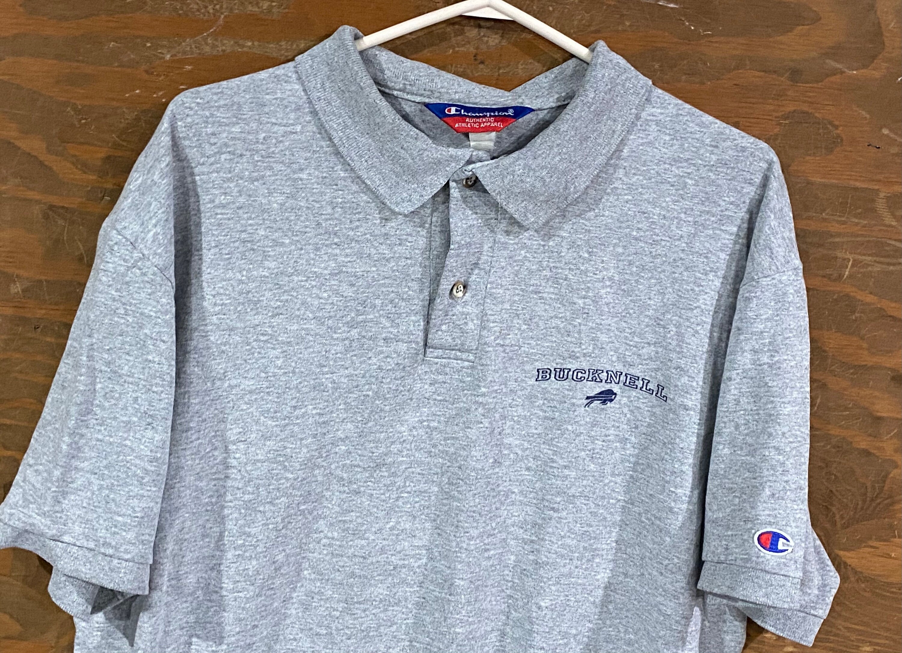 Bucknell Bison 1990s Champion Polo Gray 