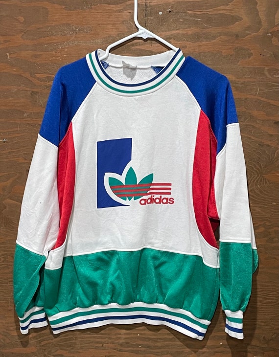 Vintage 1980s Adidas Trefoil 80s Crewneck Fashion Sweatshirt | Etsy