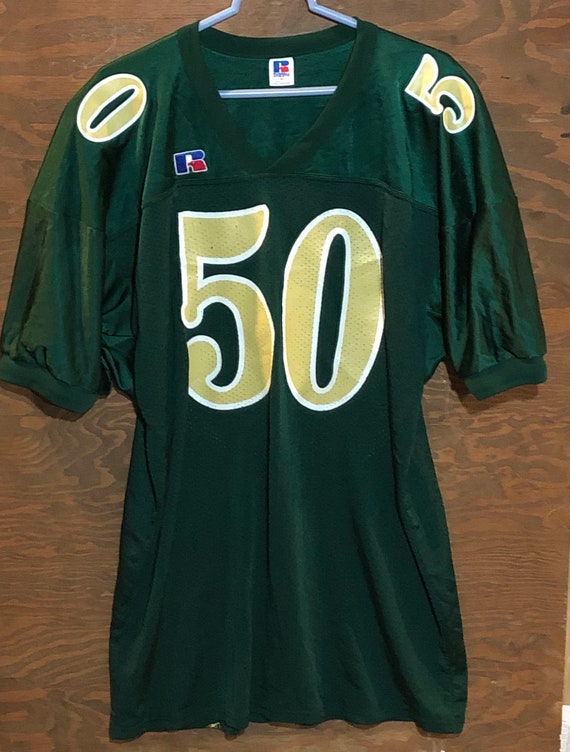 Vintage #50 Russell Athletic Club Green Football J