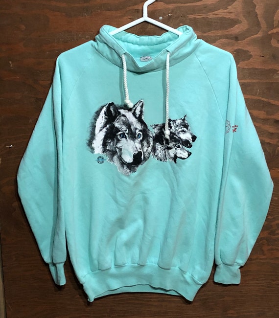 vintage wolf sweatshirt 80s - Gem