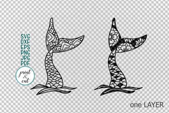 Download Mandala Zentagle Mermaid Tail Svg Laser Cut Glowforge File Etsy