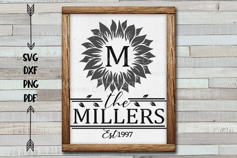 Download Family name sign svg sunflower sign svg porch sign svg cut ...