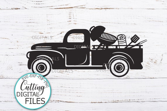 Download Vintage Summer Truck Svg Barbeque Svg With Barbecue Elements Etsy