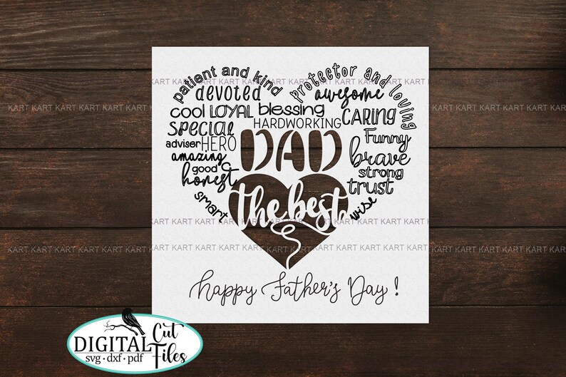 Fathers day card svg Cricut, Best dad Card svg, Cricut insert card, Words card svg, Card for him svg, Dad card svg, Greeting card svg image 2