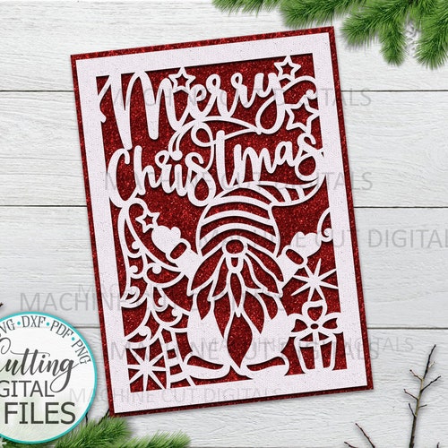 Cricut Christmas Card Svg File Papercut Svg Laser Cut Etsy