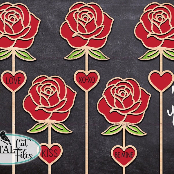 Valentine Rose laser cut svg, Laser cut files, Rose ornament svg, Glowforge Files, Valentines Day SVG, Cricut Silhouette, ready cut files