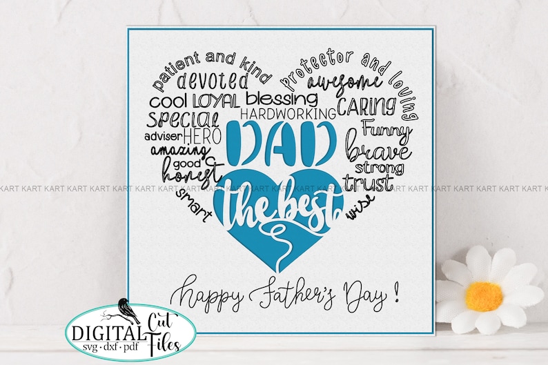 Fathers day card svg Cricut, Best dad Card svg, Cricut insert card, Words card svg, Card for him svg, Dad card svg, Greeting card svg image 1