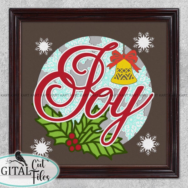 Multilayered Christmas svg, Joy shadow box svg , Layered Cricut svg, Framed Layered Art SVG Multilayered Christmas svg, Joy shadow box svg , Layered Cricut svg, Framed Layered Art SVG