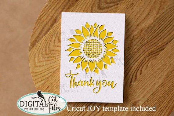 Sunflower Thank You Insert Card Svg for Cricut, Cricut Joy, Cards Cricut  Maker, Cricut Explore Air, Cut Out Card Svg, Papercut Svg -  Israel