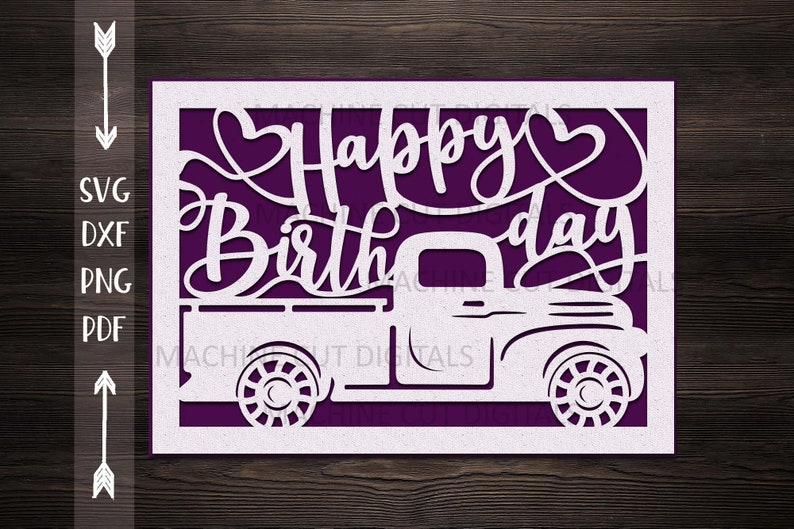 Download Happy Birthday card svg papercut svg laser cut template | Etsy