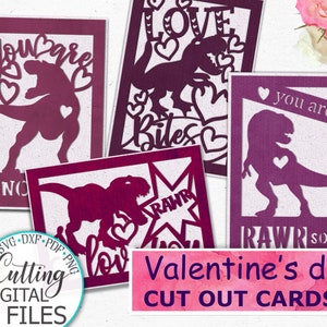 Valentine card svg bundle, Valentine's day card set, cut out cards, laser cut template, funny cards papercut svg