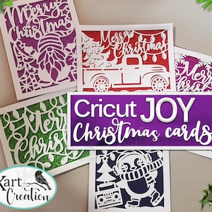 Paquete de tarjetas de Navidad Cricut svg, tarjeta Cricut Joy svg, Tarjeta Feliz Navidad svg