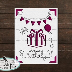 Tarjeta de cumpleaños svg, tarjeta Cricut Joy, tarjetas Cricut, tarjeta Maker, tarjeta Explore air, tarjetas de papel svg, tarjetas de descarga digital svg