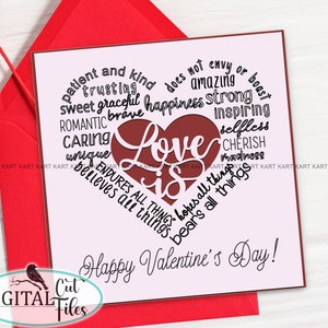 Karta walentynkowa Cricut svg | Karta Love Heart svg | Karta Cricut Maker Explore Air | Karta Love Words | Wstaw karty svg | Pobieranie cyfrowe