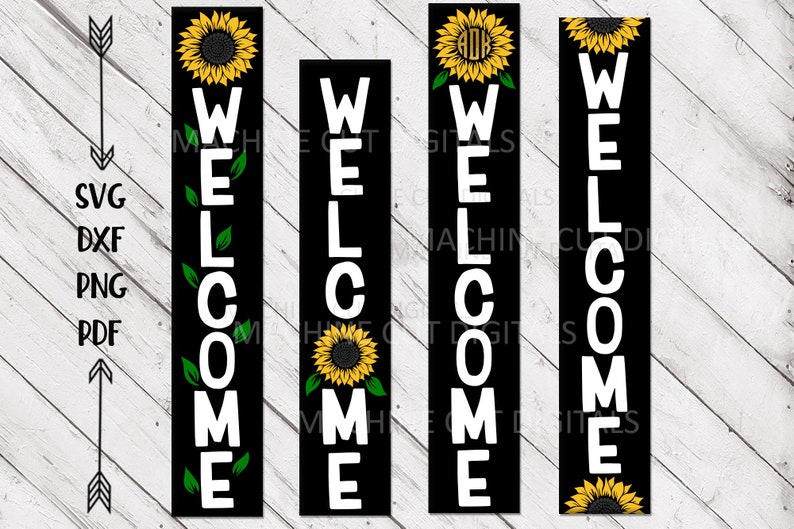Download Sunflower Welcome sign svg vertical porch sign summer sign ...