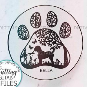 Svg signe Labradoodle, Labradoodle svg, svg patte de chien, signe rond svg, svg découpé au laser, svg glowforge, svg papercut, papier découpé à la main pdf, disque svg