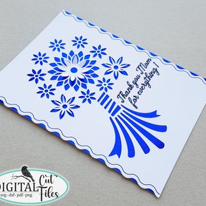 Pop up Birthday card svg,  Cricut file, thank you card svg, teacher card svg,  floral cards svg cut out