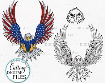 4th of July American eagle svg , laser cut svg, door hanger template, sign svg, Wood cutting svg, Patriotic svg, Cutting file svg