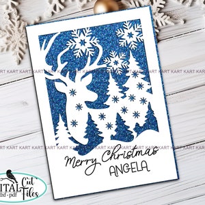 Nombre personalizado tarjeta de Navidad svg, tarjeta svg, Cricut pen card svg, papercut svg, Cut out card svg, Cricut Maker, Explore Air, Joy