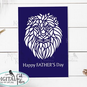 Carte svg fête des pères, cartes Cricut, lion carte svg, carte svg bonne fête des pères, svg découpé au laser, svg de carte glowforge, svg découpé en papier