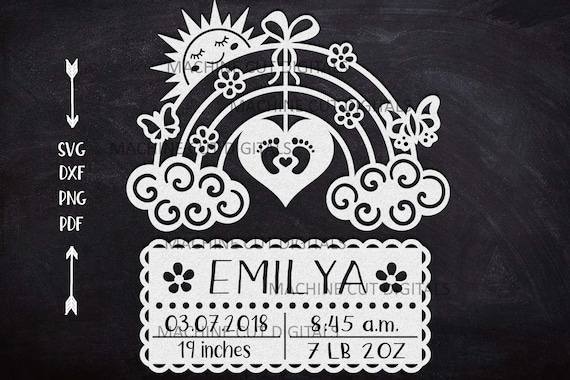Download Birth Stats Svg Birth Announcement Svg Laser Cut Template Etsy